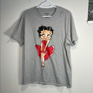 Betty Boop Gray Tee with Red Dress